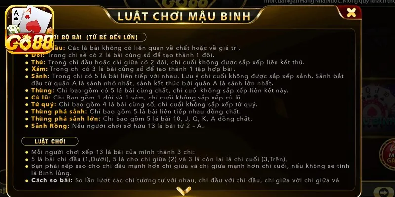 Sau khi đã sắp xếp hoàn thành 3 chi, người chơi sẽ so sánh các chi